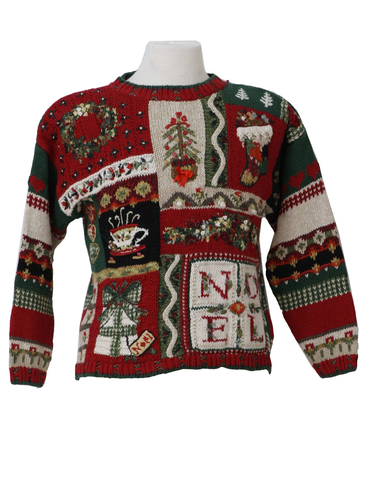 Womens Super Ugly Christmas Sweater: -Casual Corner- Womens red, tan ...