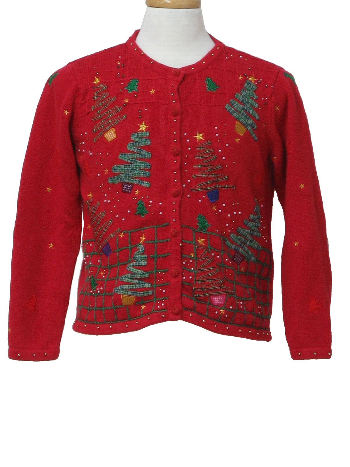 Womens Totally 80s Style Ugly Christmas Sweater: -studio- Womens red ...