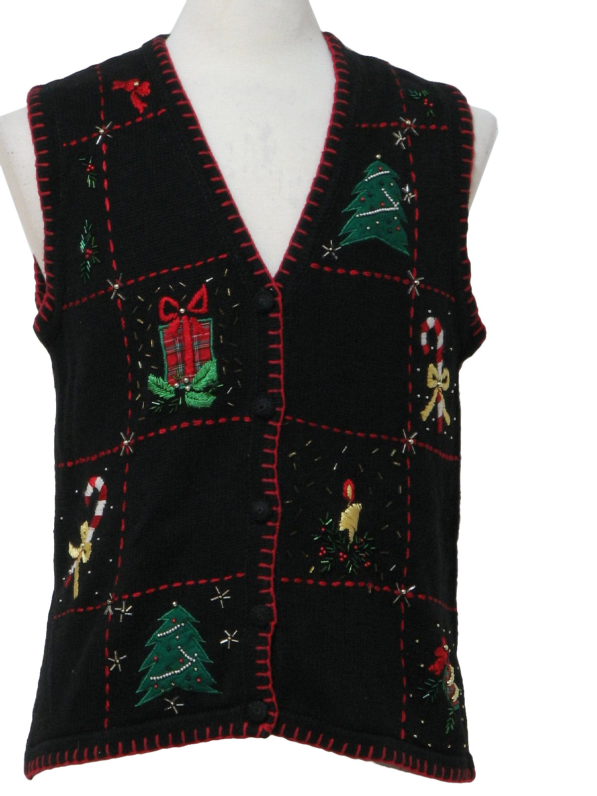 women's v neck ugly christmas sweater