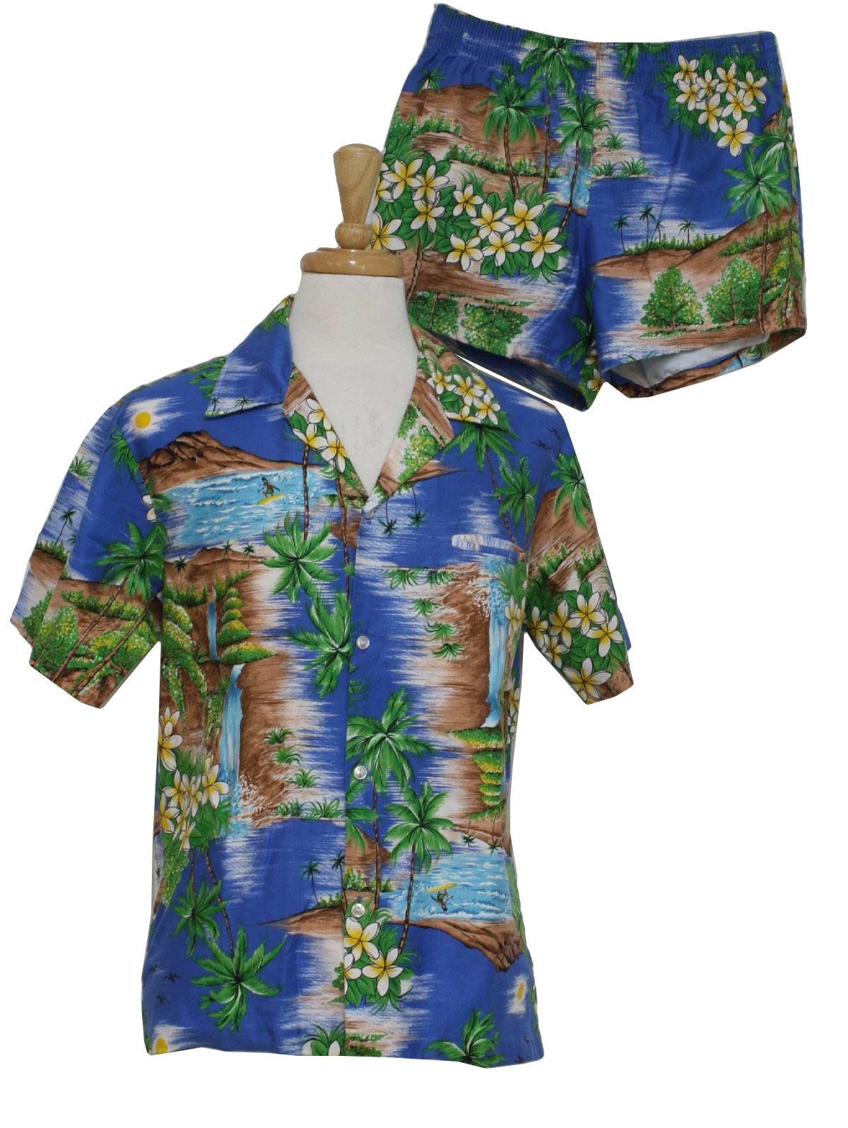 Eighties Maluna Hawaii Swimsuit/Swimwear: 80s -Maluna Hawaii- Mens two ...