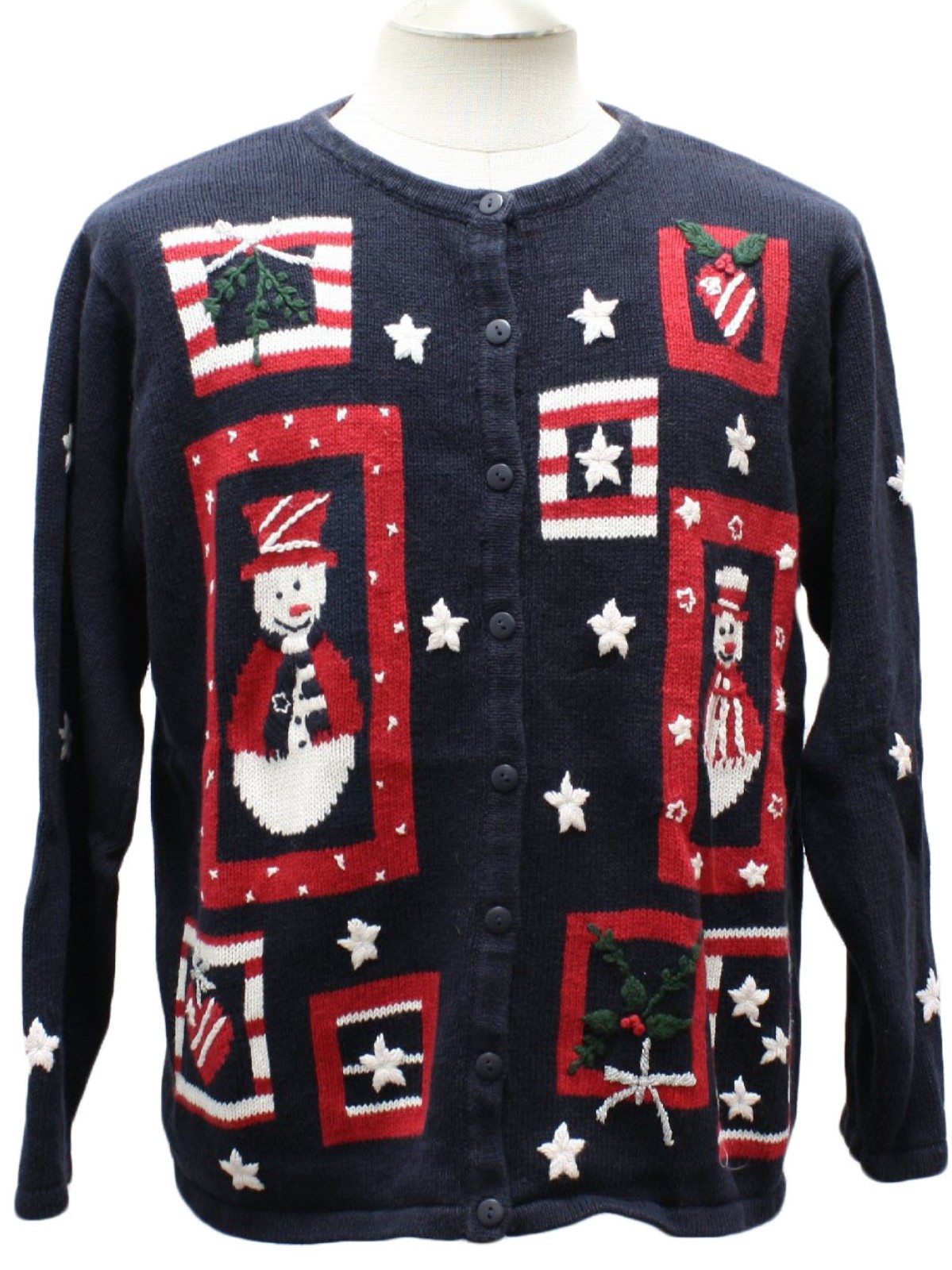 Womens Patriotic Ugly Christmas Sweater: -The Quacker Factory- Womens ...