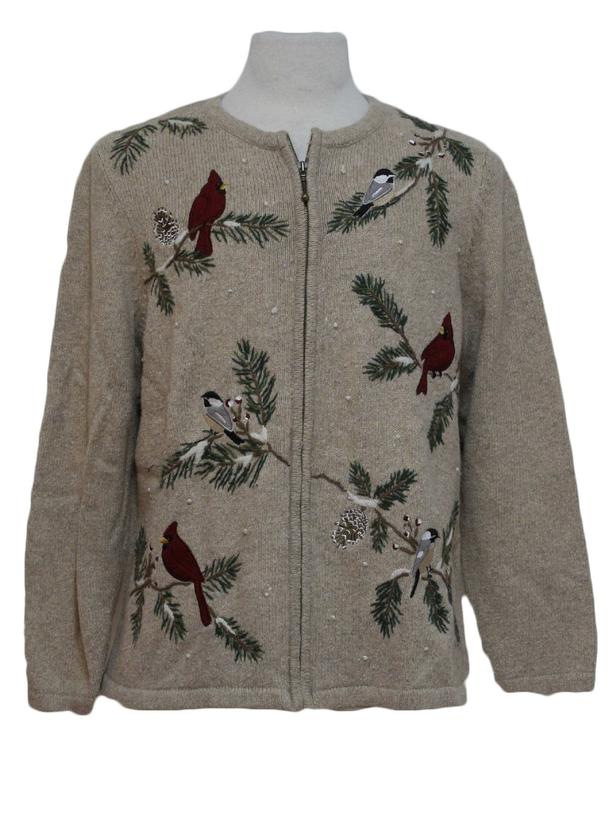 Womens Ugly Christmas Sweater: -Croft and Barrow- Womens beige flecked ...