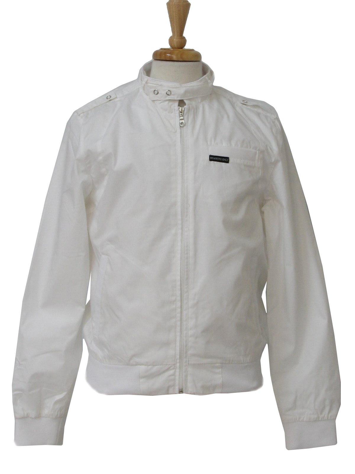 Vintage 1980's Jacket: 80s style -Members Only- Mens white polyester ...