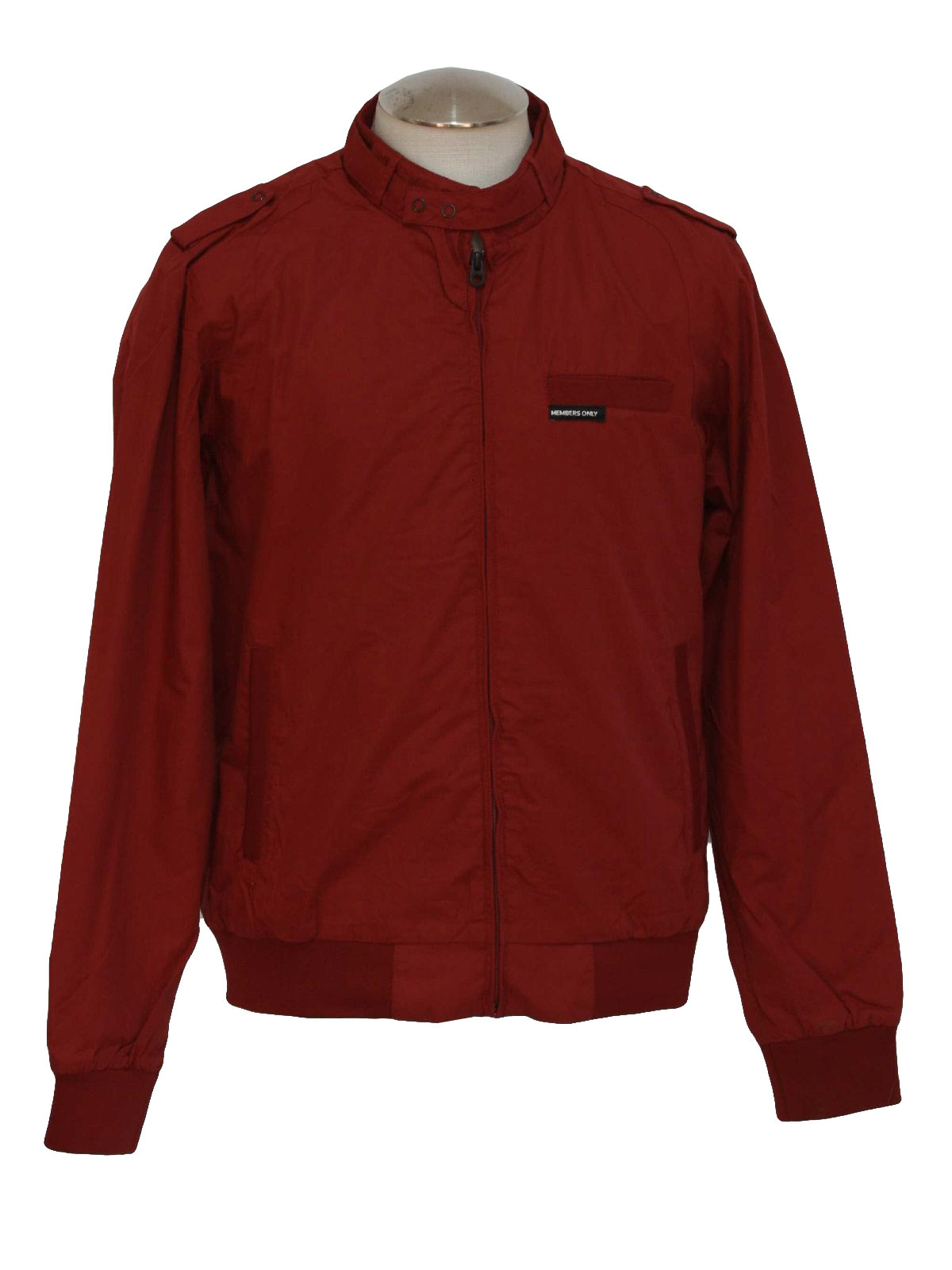 Vintage 80s Jacket: 80s style -Members Only- Mens dark brick red ...