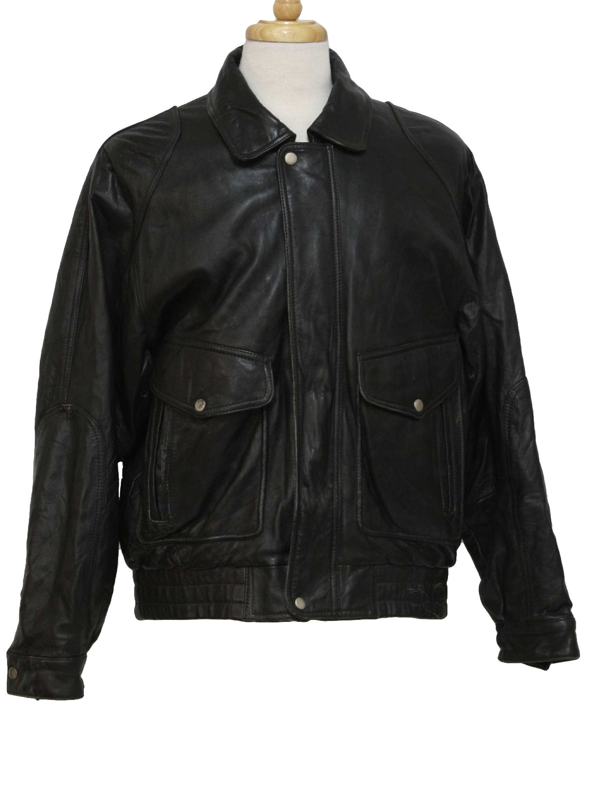 Vintage 1980's Leather Jacket: 80s -Members Only- Mens black leather ...