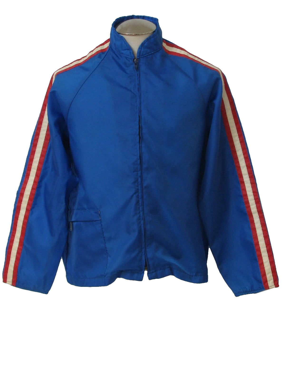 Seventies Worn Label Jacket: 70s -Worn Label- Mens blue, red and white ...