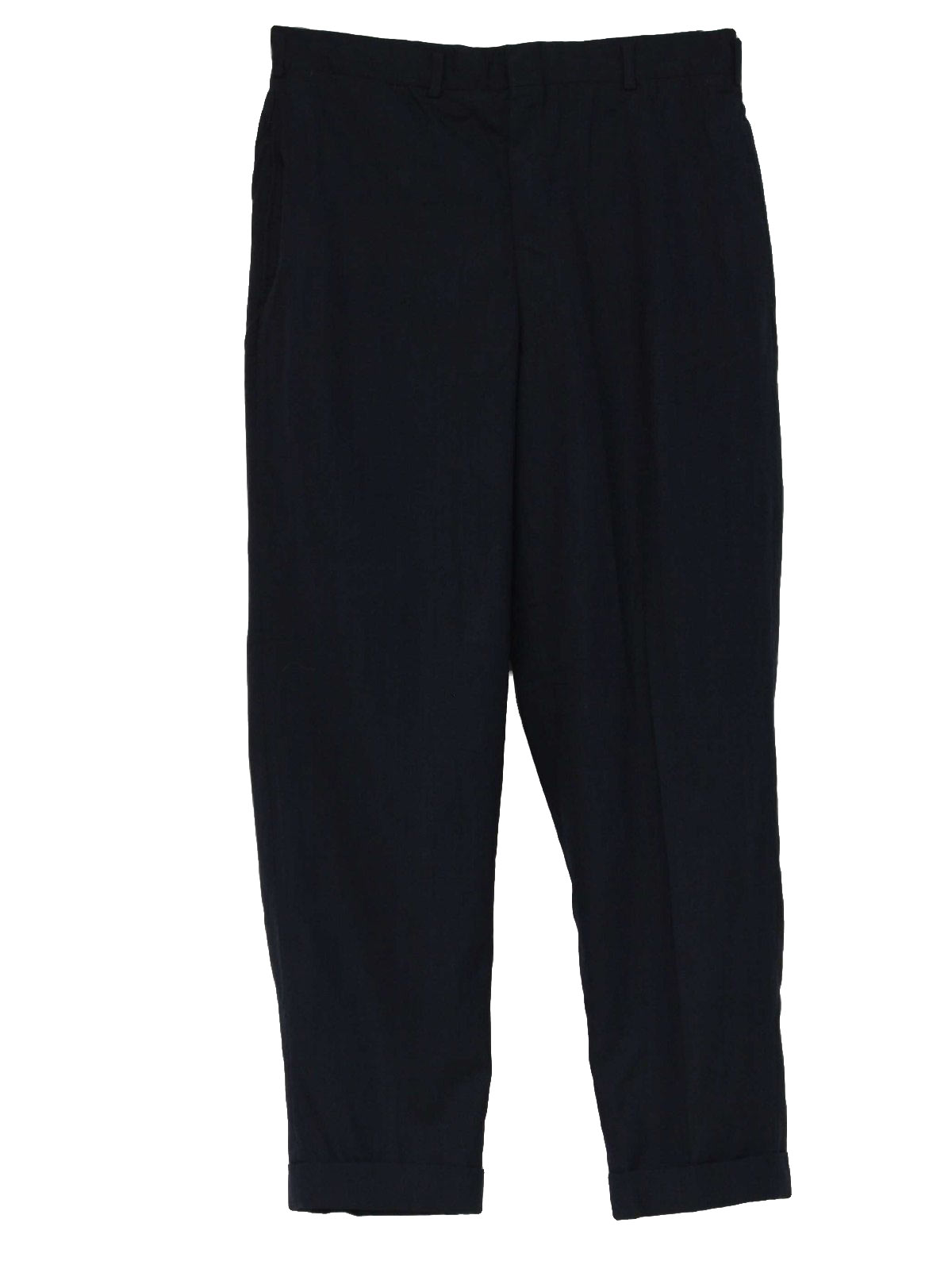 Retro 50's Pants: 50s -No Label- Mens navy blue solid colored gabardine ...