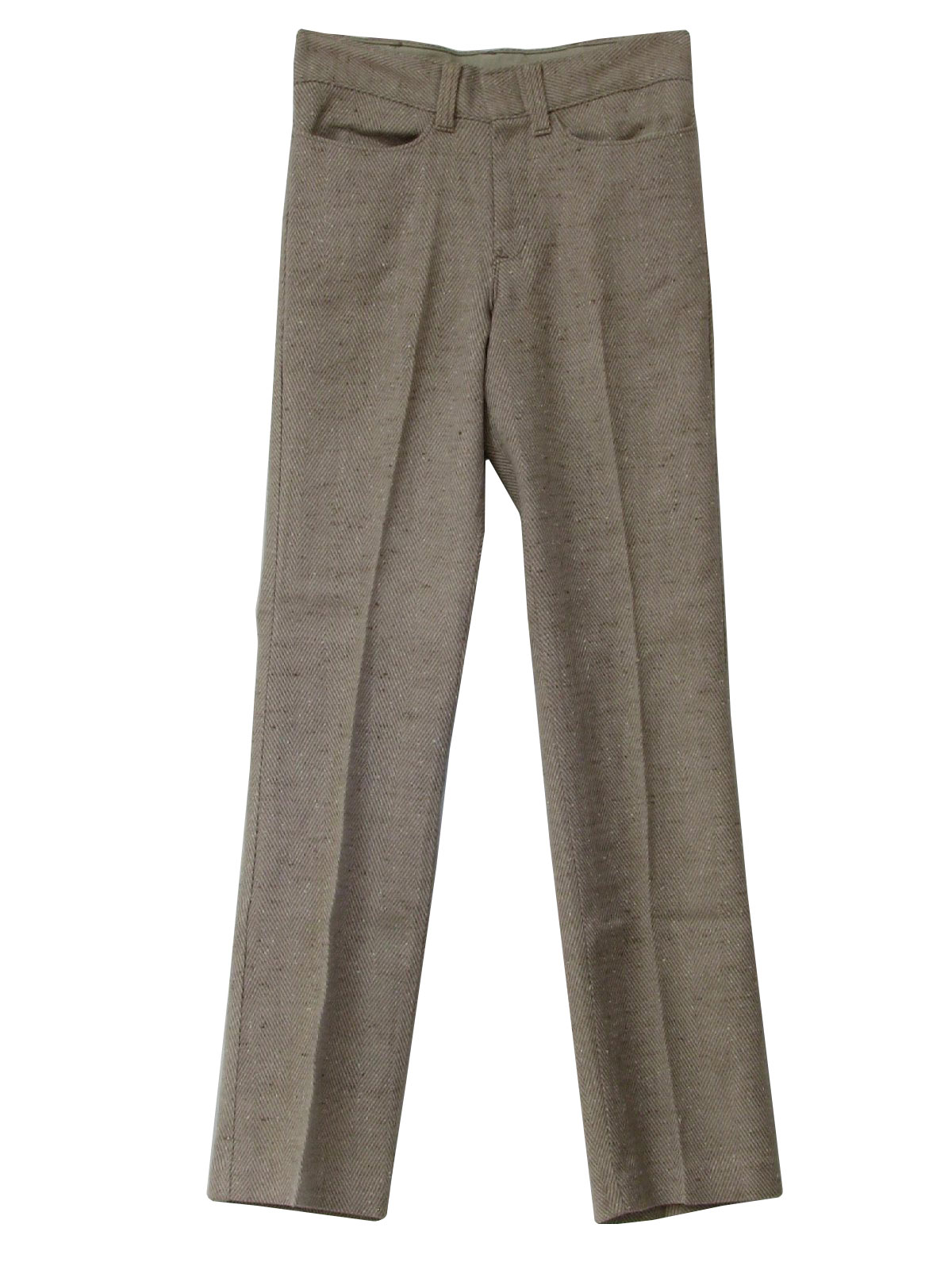 Vintage 1970's Pants: 70s -Kings Road- Mens light brown and white ...