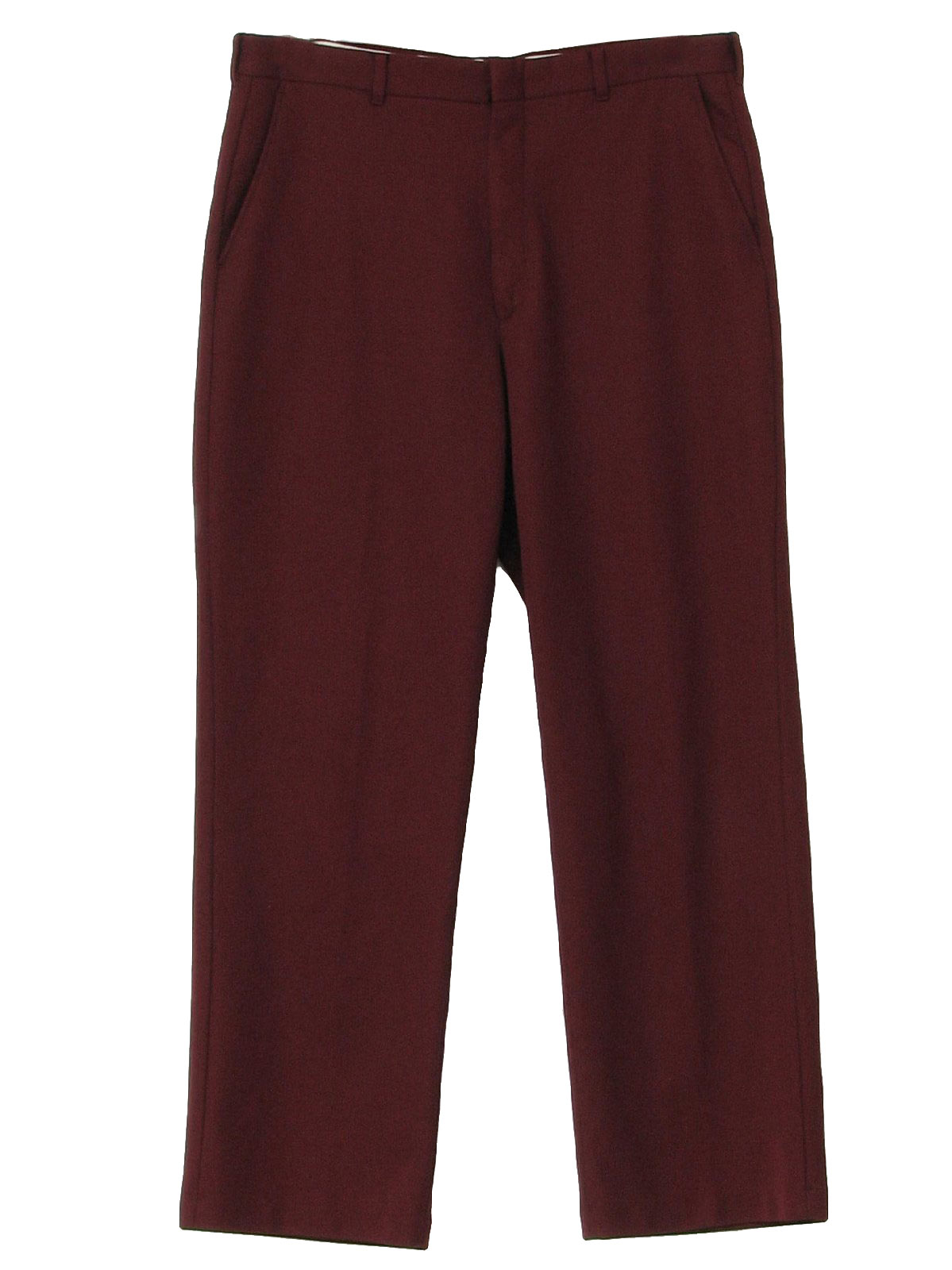 1970's Retro Pants: 70s -Haband- Mens maroon solid colored lightweight ...