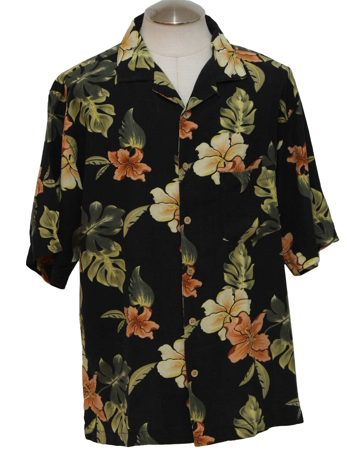 90's Vintage Hawaiian Shirt: 90s -Jamaica Jaxx- Mens black, green, lime ...