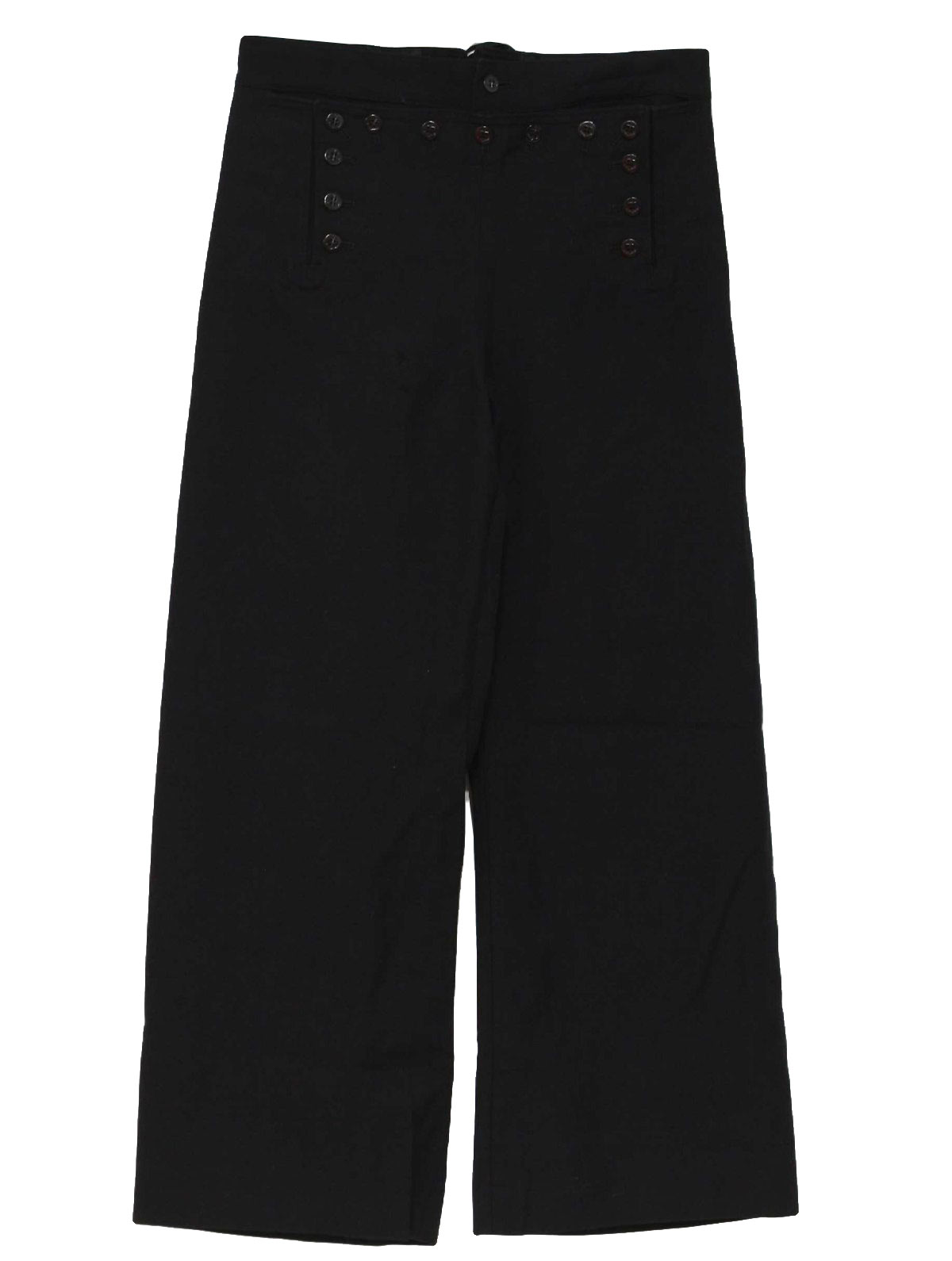 Vintage 1970's Bellbottom Pants: 70s -Statham- Mens blue-black wool ...