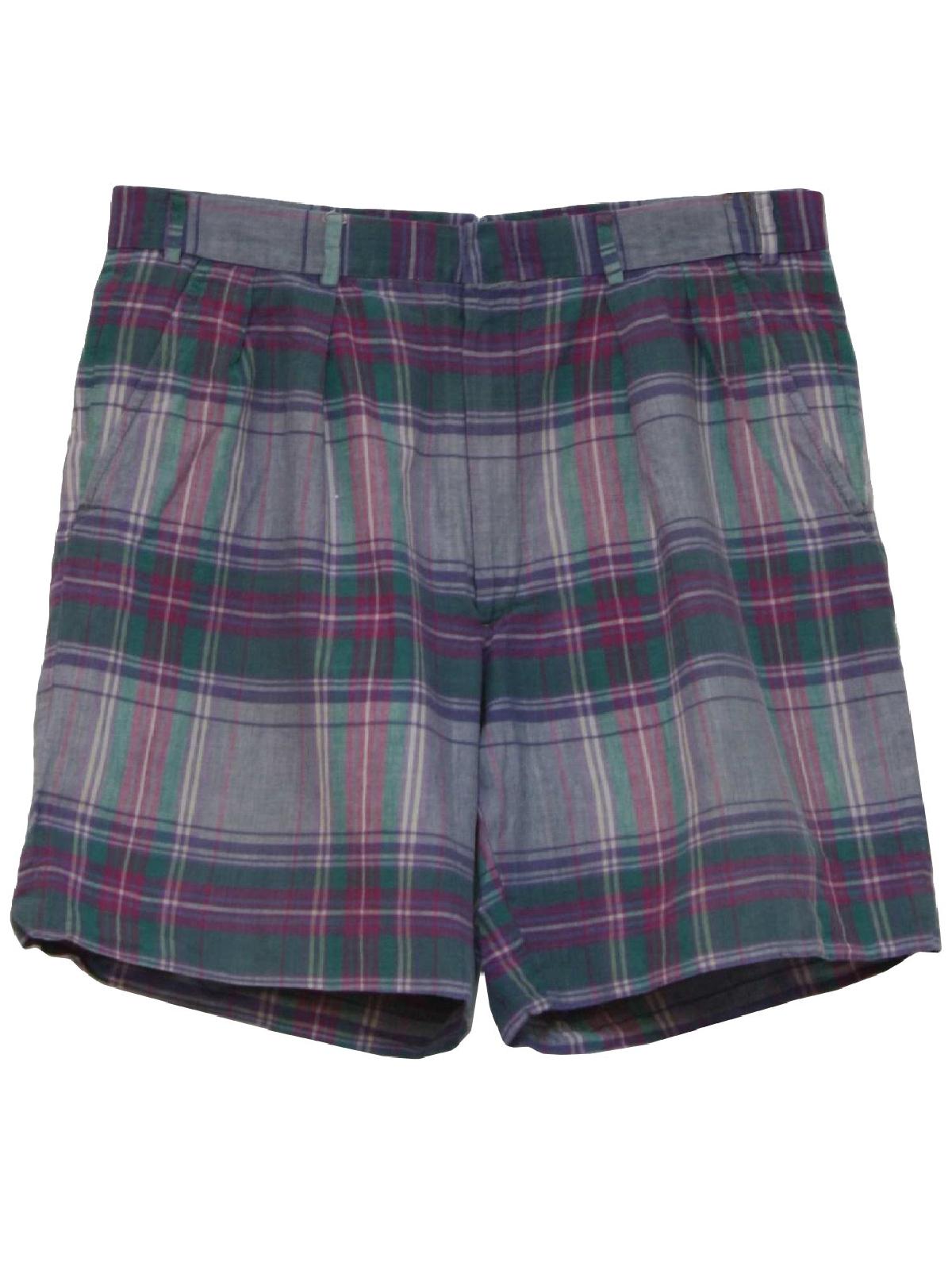 1980's Retro Shorts: 80s -Brooks Brothers- Mens wine, purple and green ...