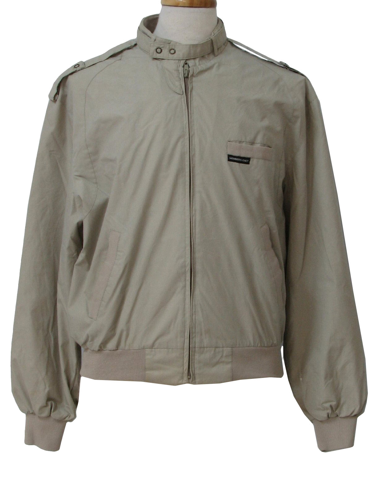 Vintage 80s Jacket: 80s -Members Only- Mens khaki cotton and polyester ...