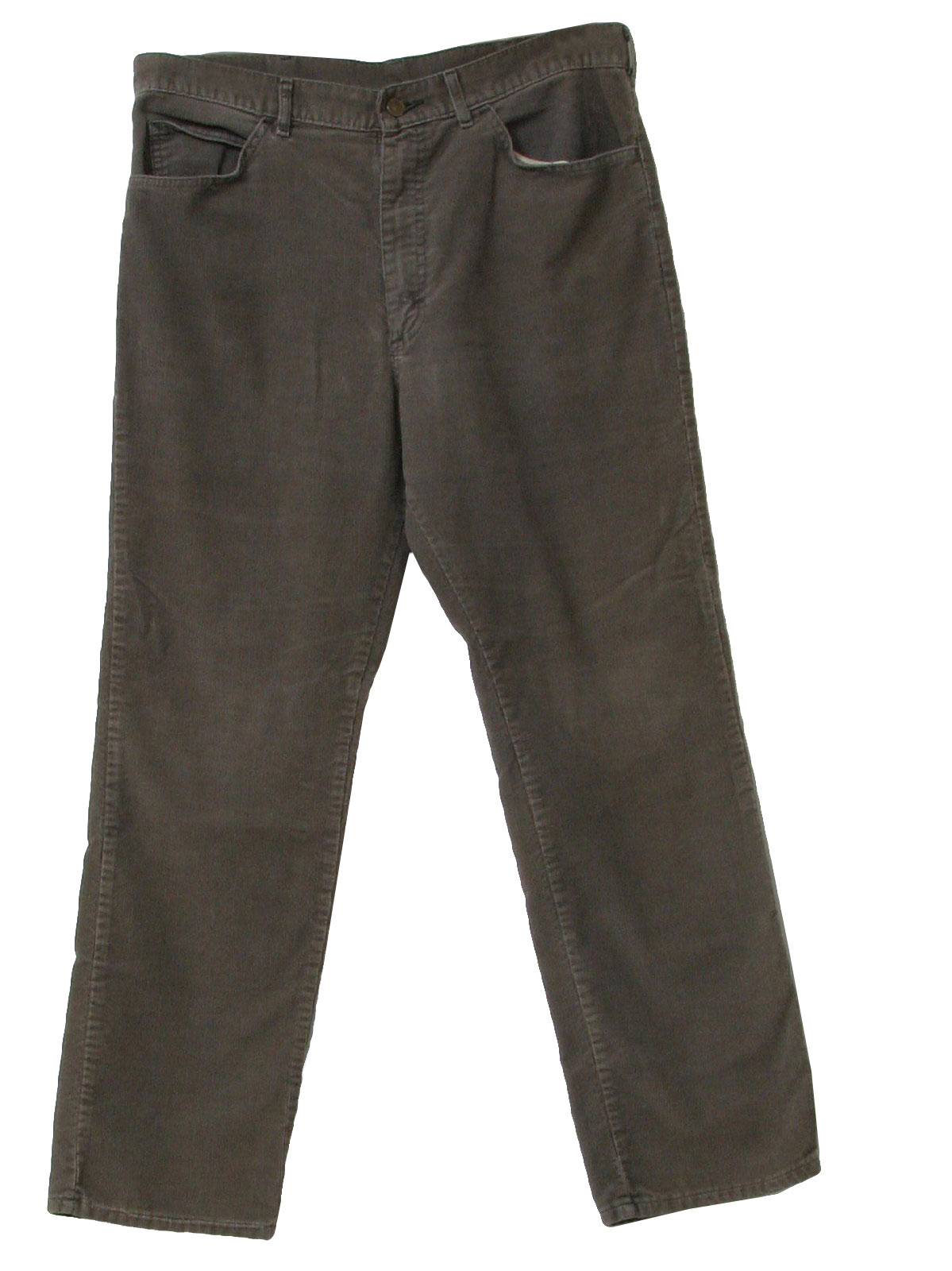 1980s Vintage Pants: 80s -Lee- Mens grey cotton corduroy slightly ...
