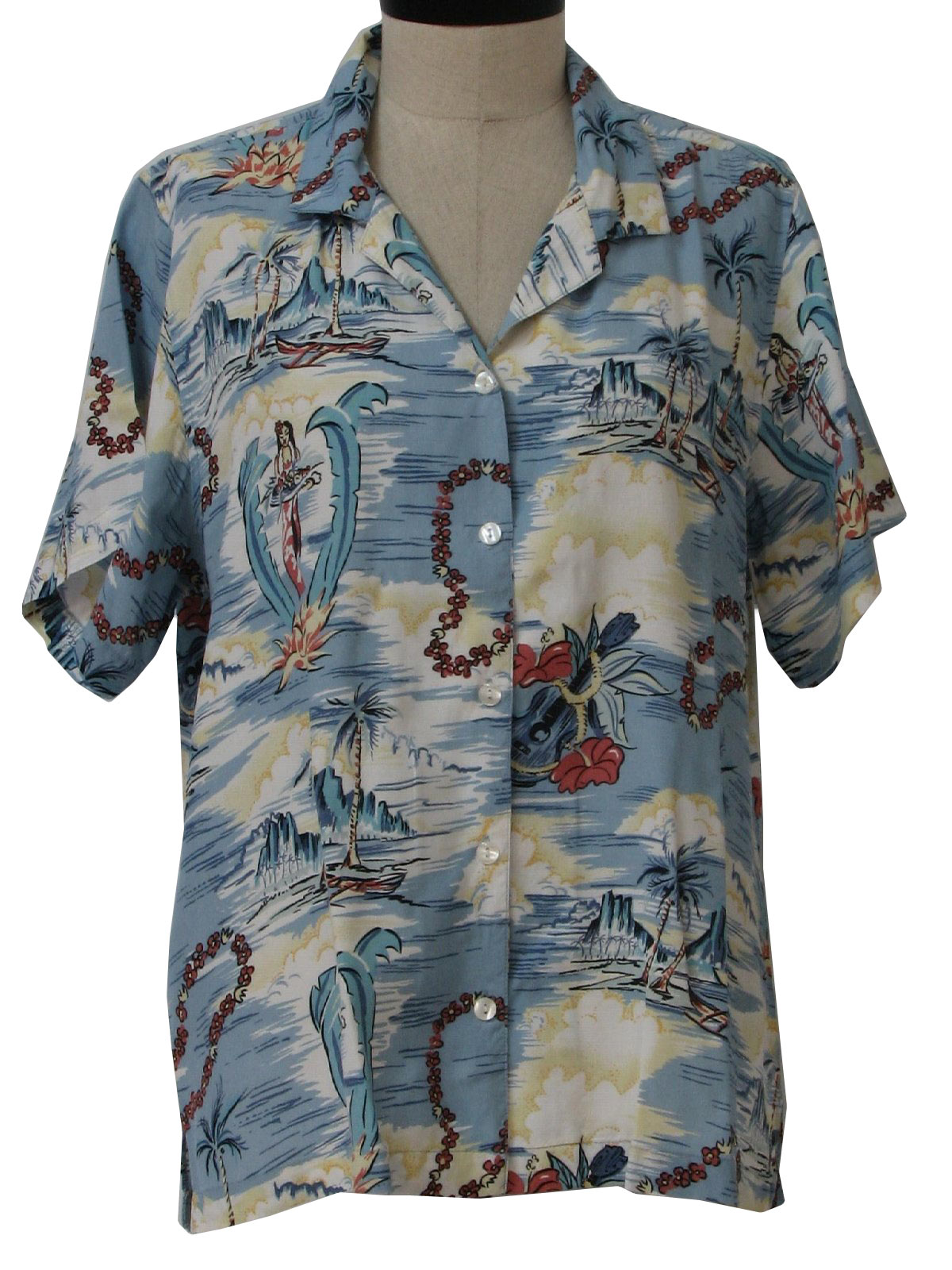 80's Ocean Pacific Hawaiian Shirt: 80s -Ocean Pacific- Womens white ...