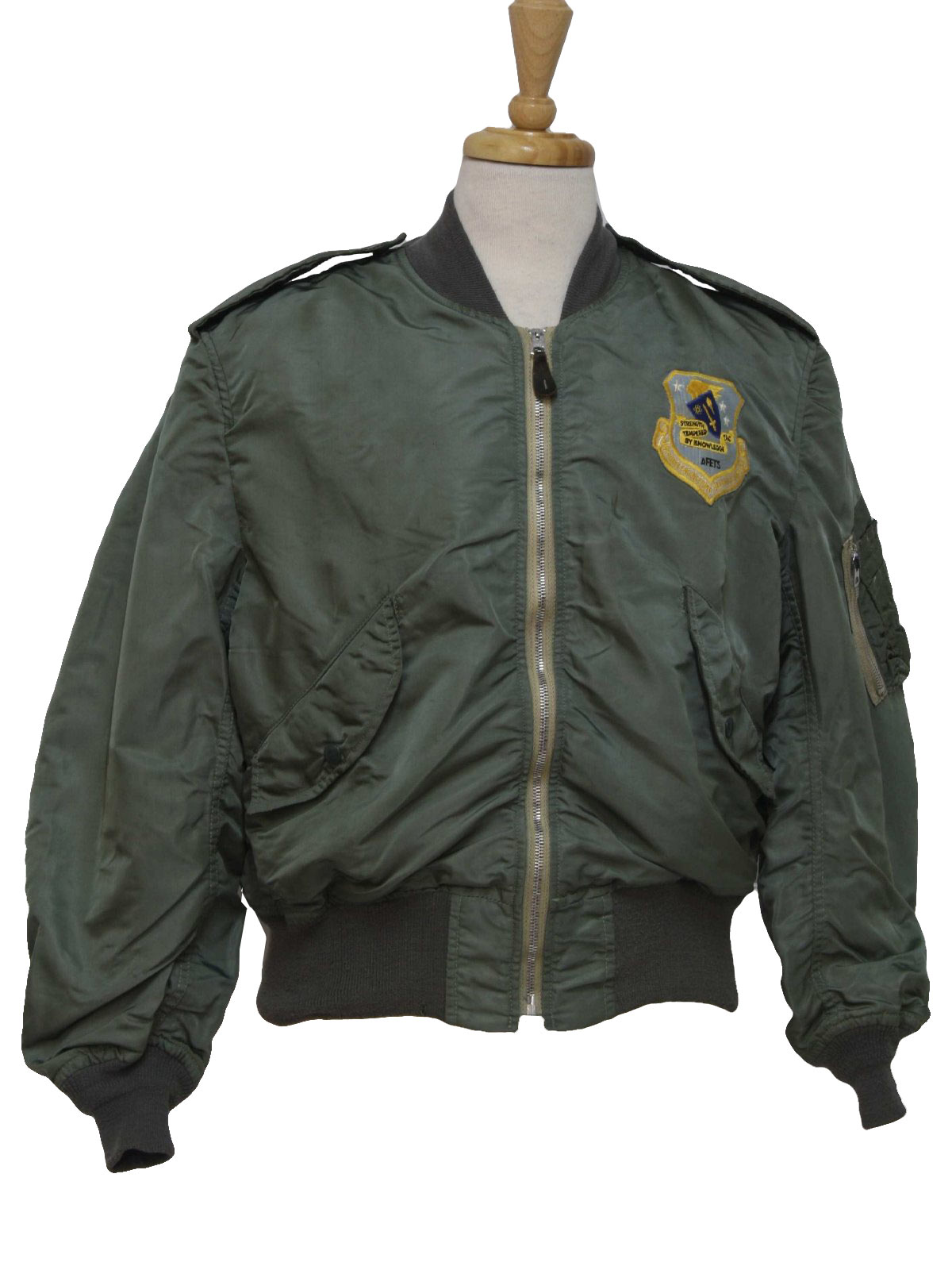 No label 70's Vintage Jacket: 70s -No label- Mens olive green nylon ...