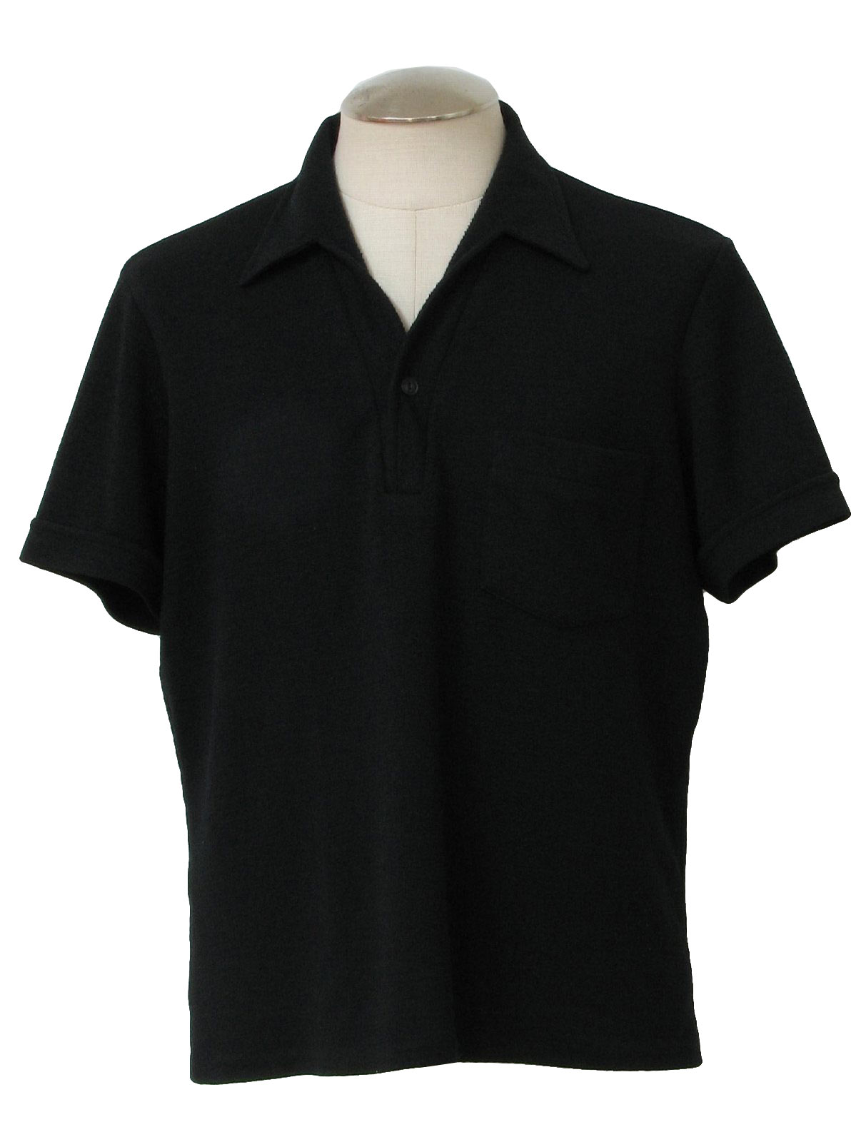 Vintage Triumph 1970s Shirt: 70s -Triumph- Mens black acrylic knit ...