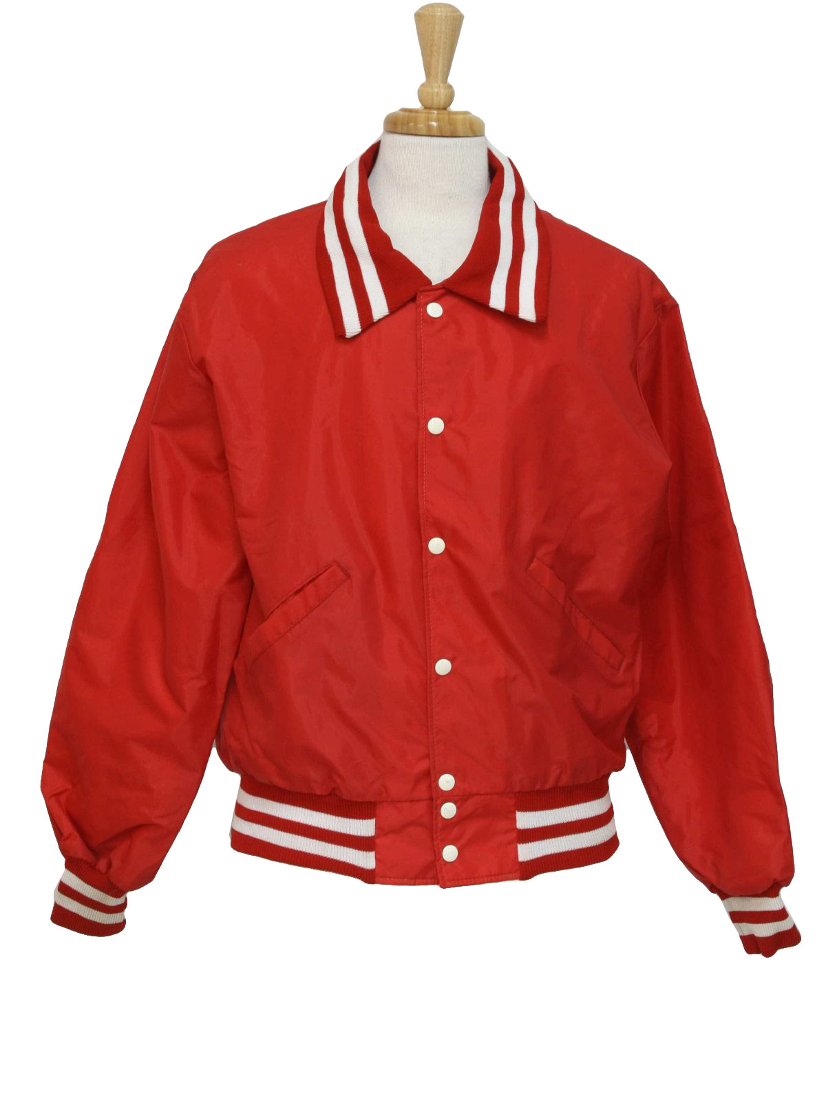 Retro 70s Jacket (DeLong) : 70s -DeLong- Mens red nylon with polyester ...