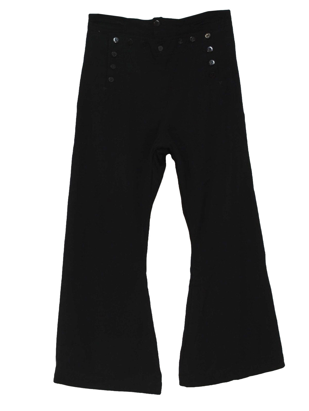 1970's Retro Bellbottom Pants: 70s -Seafarer- Mens blue-black wool ...