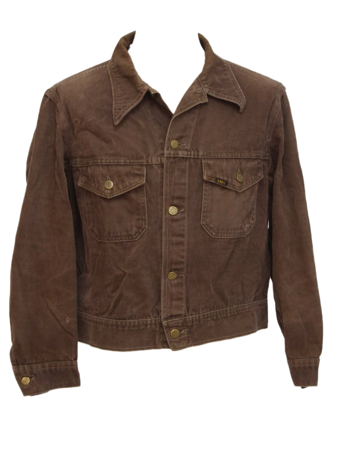 1960's Vintage Lee Jacket: 60s -Lee- Mens brown thick cotton button ...