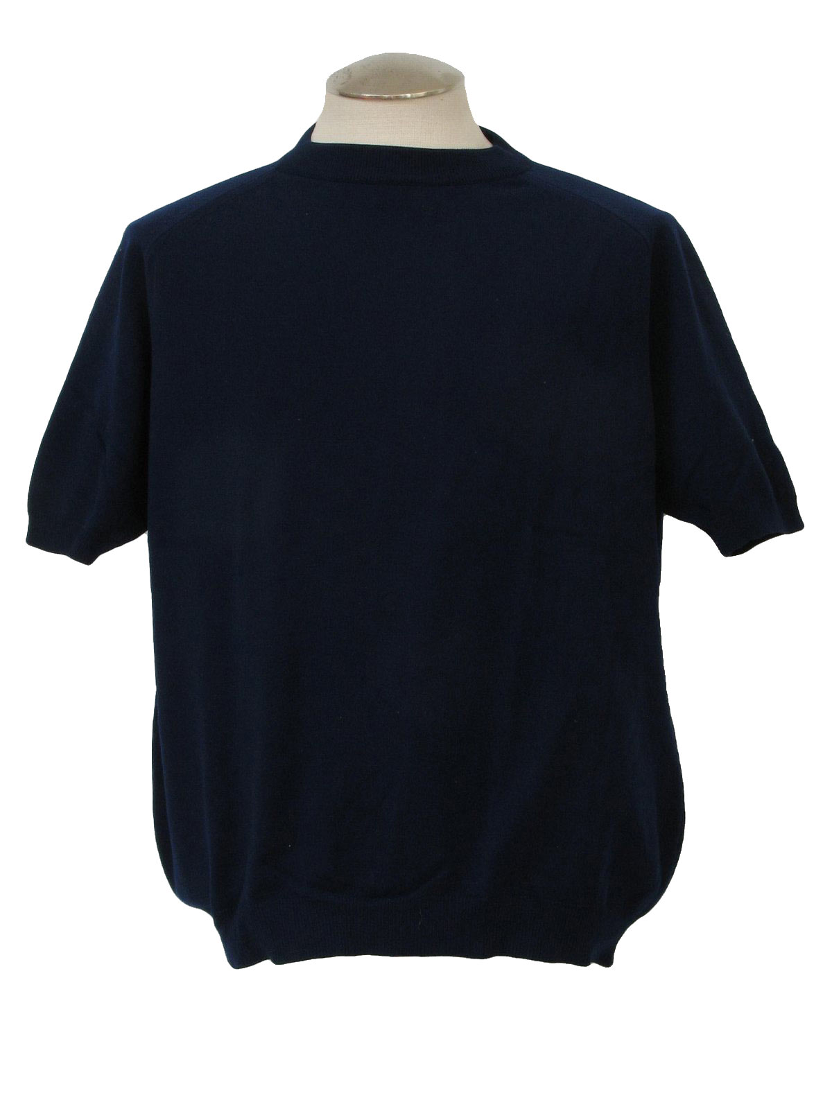 70s Vintage Purtian Knit Shirt: 70s -Purtian- Mens navy blue nylon ...