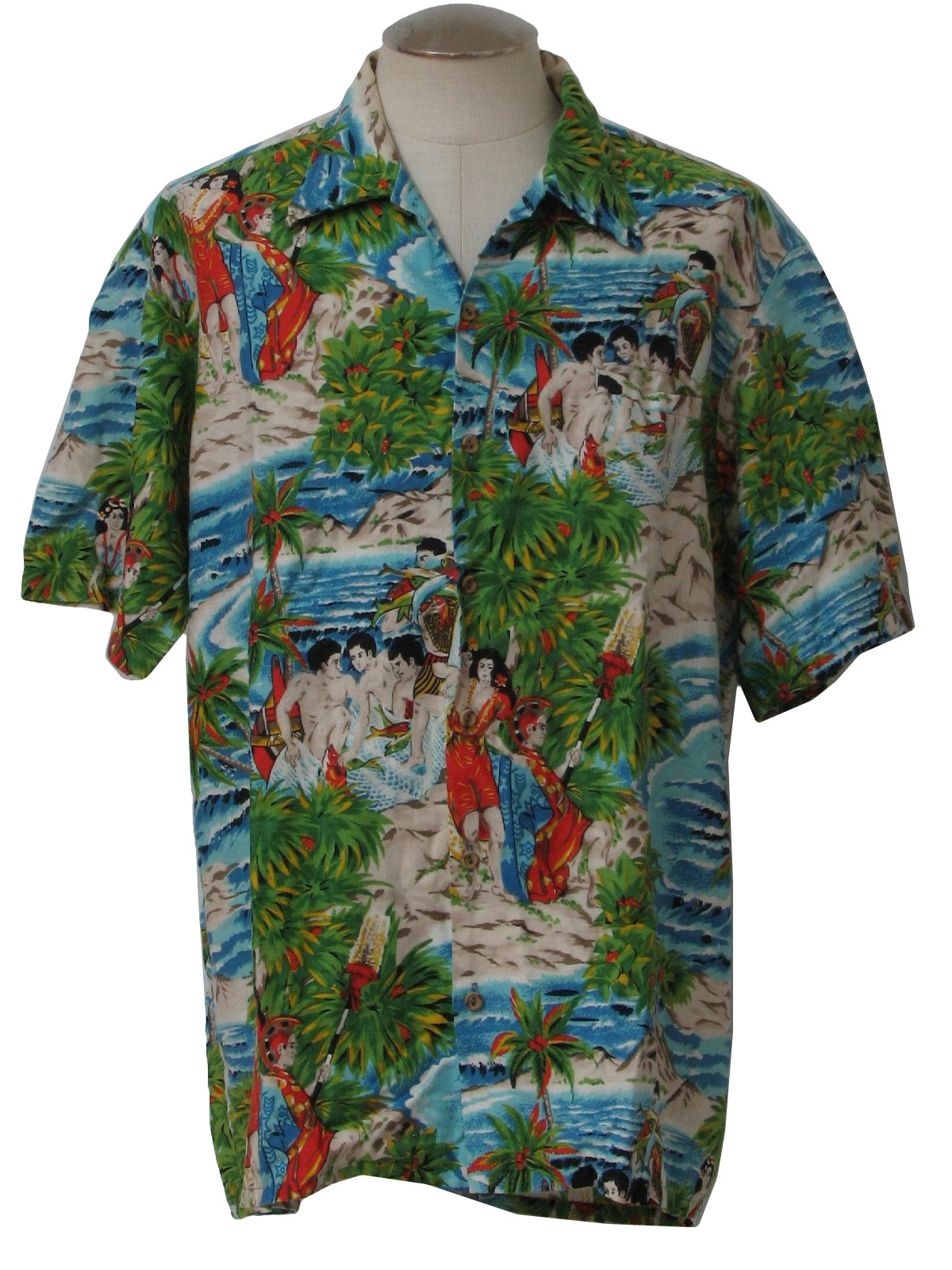 70s Hawaiian Shirt (Barefoot in Paradise): 70s -Barefoot in Paradise ...