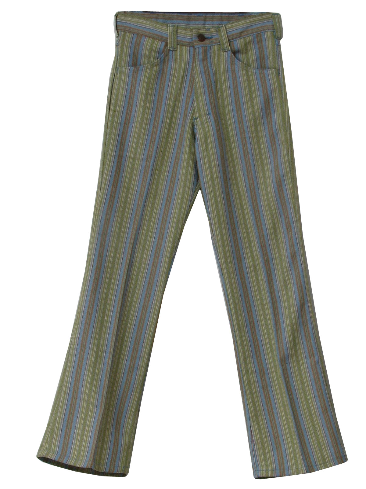 1970s Vintage Flared Pants / Flares: 70s -No Label- Mens or boys green ...