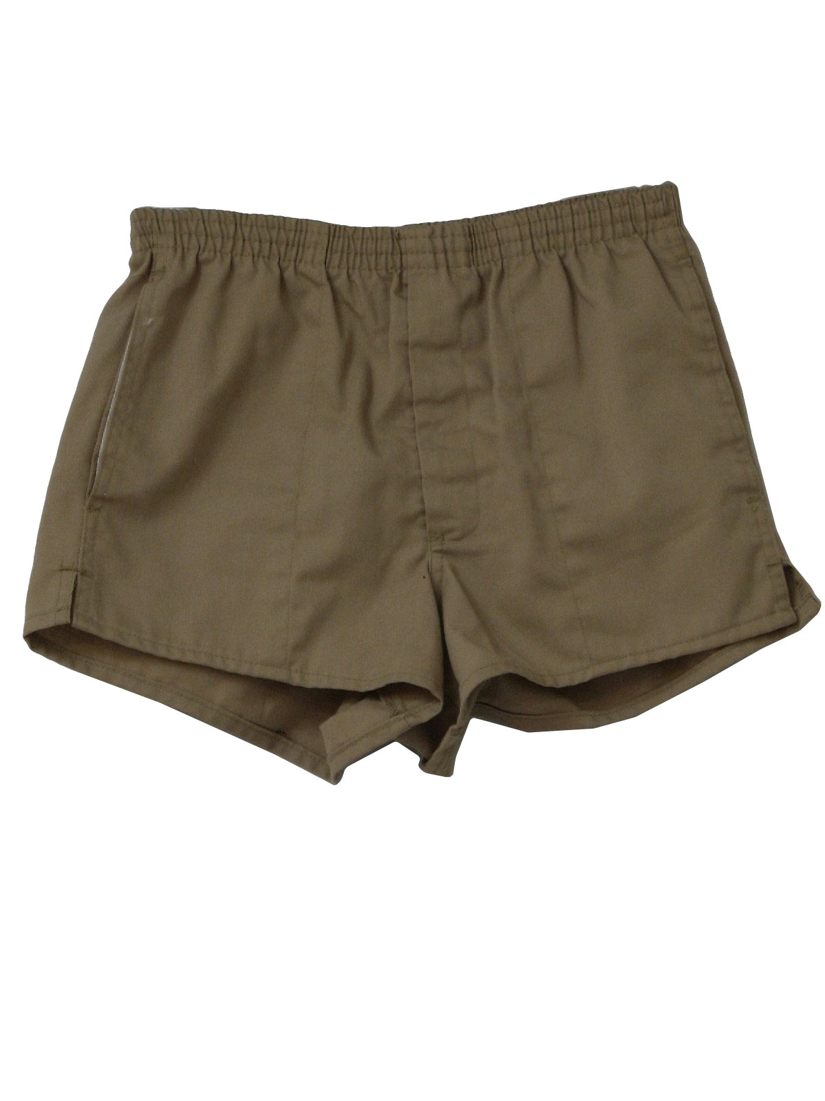 Vintage 70s Shorts: 70s -Levis- Mens khaki tan polyester and cotton ...