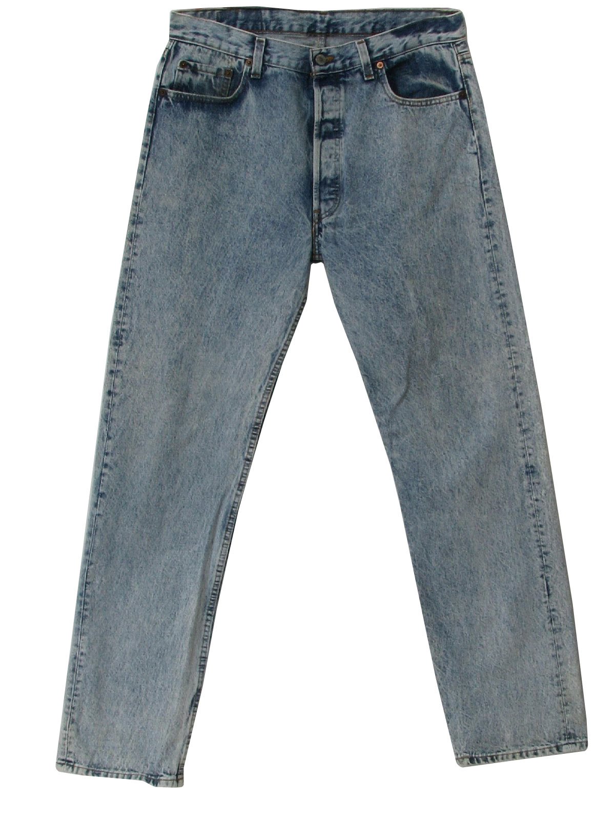 1980's Retro Pants: 80s -Levis- Mens blue acid washed cotton denim ...