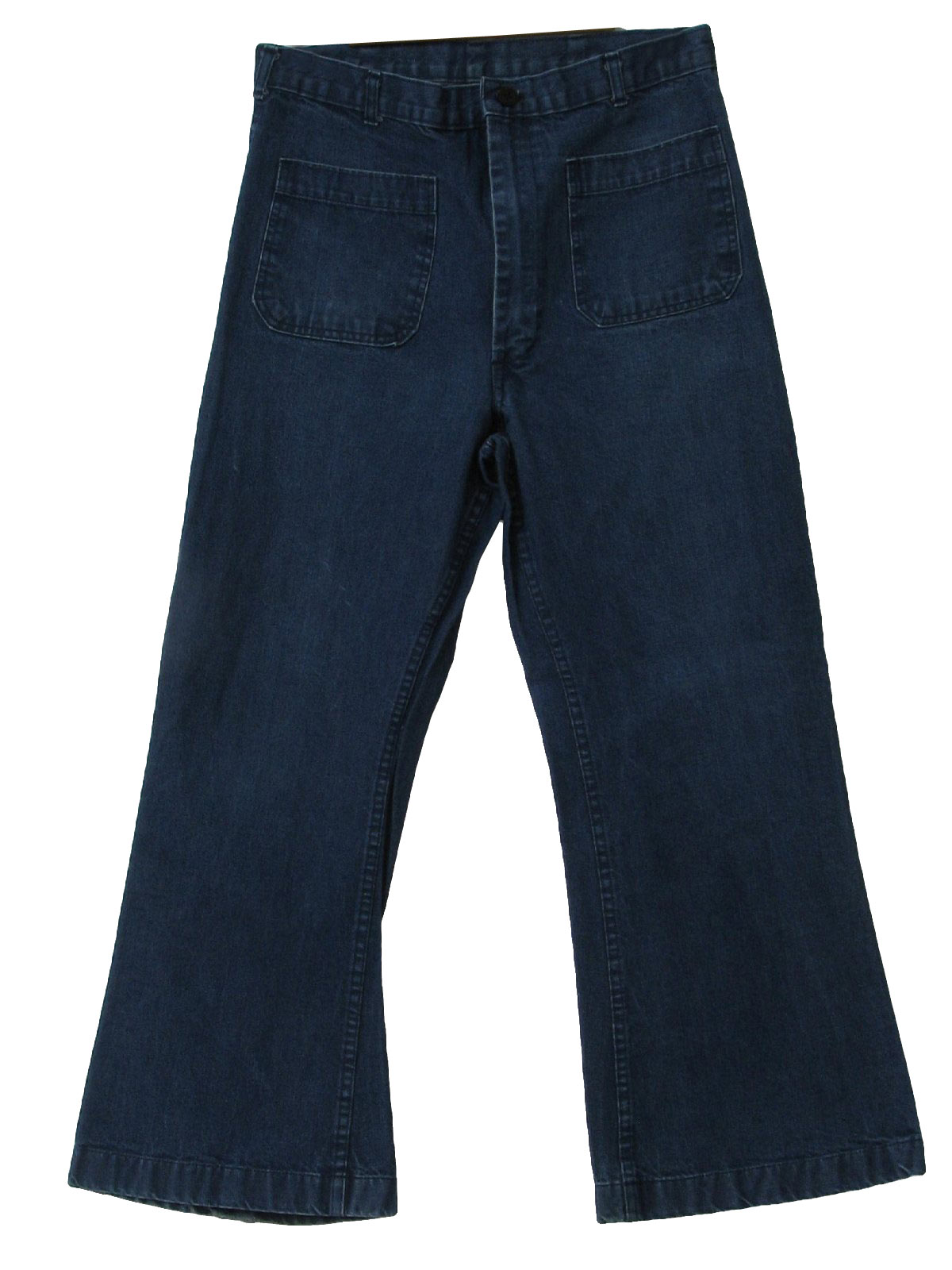 70s Retro Bellbottom Pants: 70s -Wilsew Inc.- Mens denim blue, cotton ...