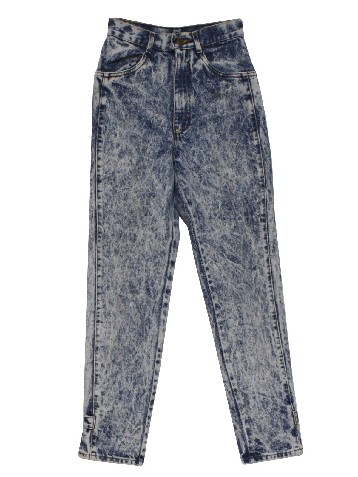 1980's Retro Pants: 80s -Chic- Womens petite dark blue acid wash ...