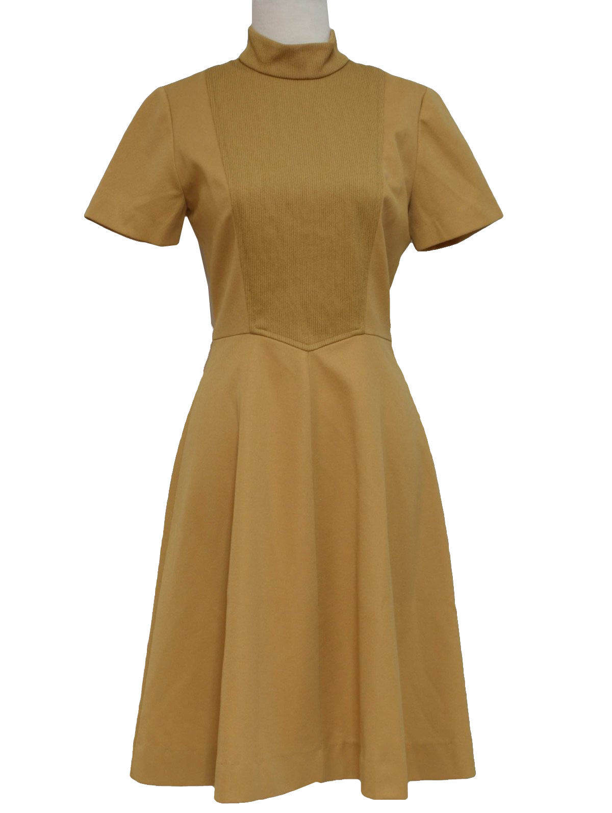 Home Sewn Sixties Vintage Dress: 60s -Home Sewn- Womens ochre short ...