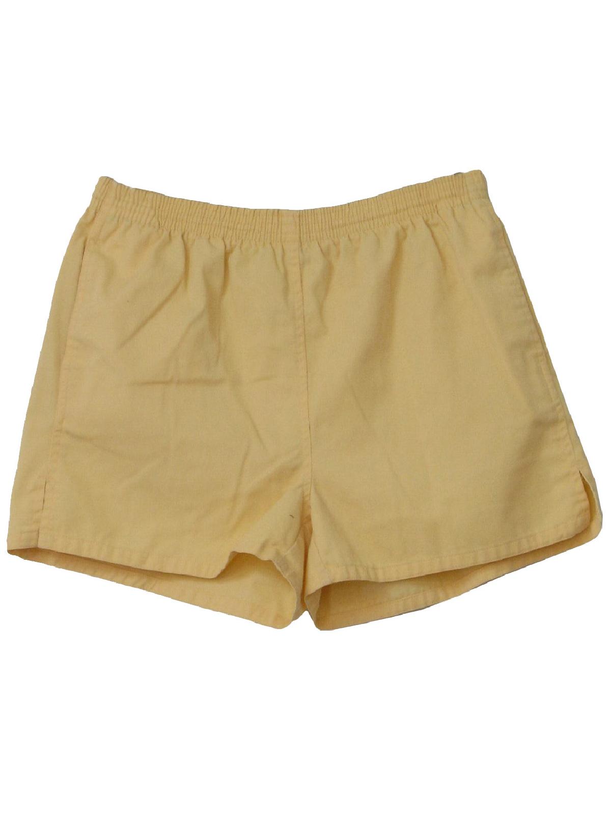Retro Nineties Shorts: Late 80s -Honors Shorts- Mens dull yellow ...