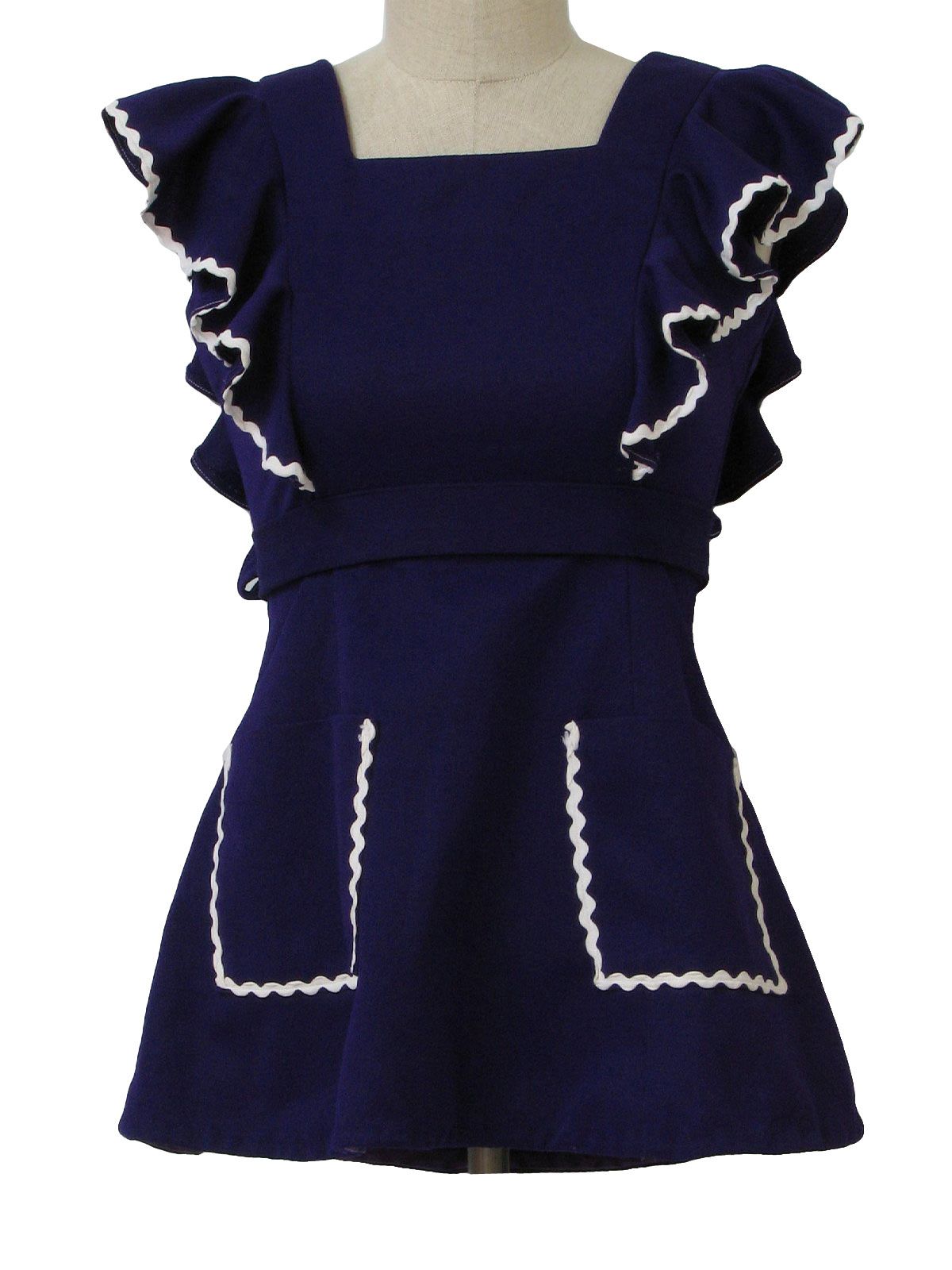 Vintage Home Sewn 70's Mini Dress: 70s -Home Sewn- Womens deep purple ...