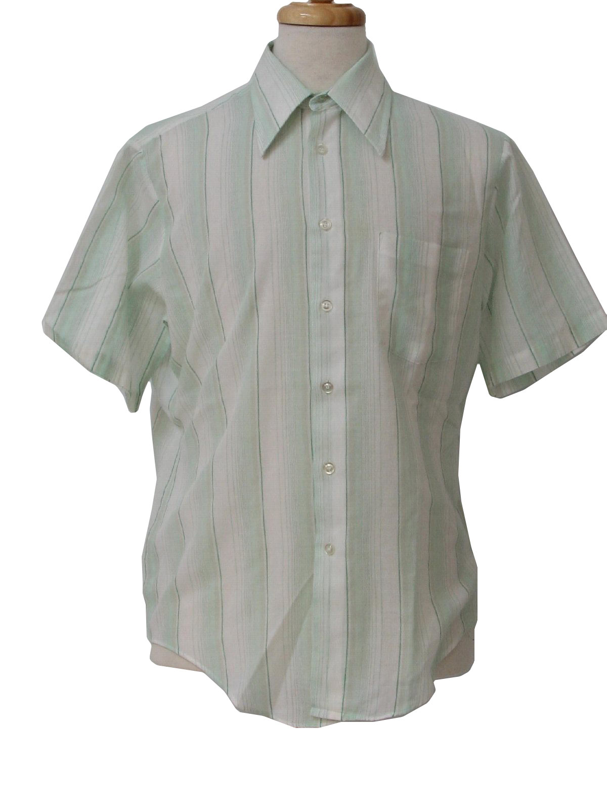 1970's Shirt (Kmart): 70s -Kmart- Mens white, mint green and light ...