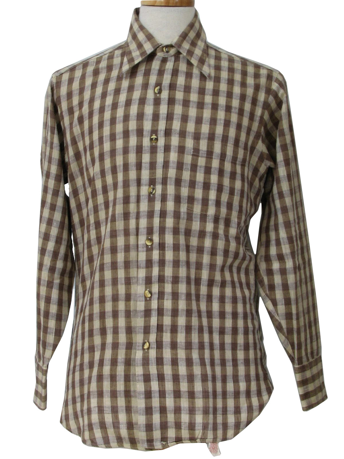 Vintage Neiman Marcus Seventies Shirt: 70s -Neiman Marcus- Mens tan and ...