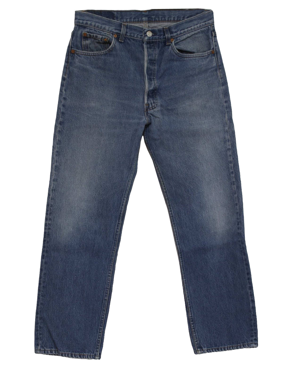 Vintage 90s Pants: 90s -Levis- Mens faded blue cotton denim tapered leg ...