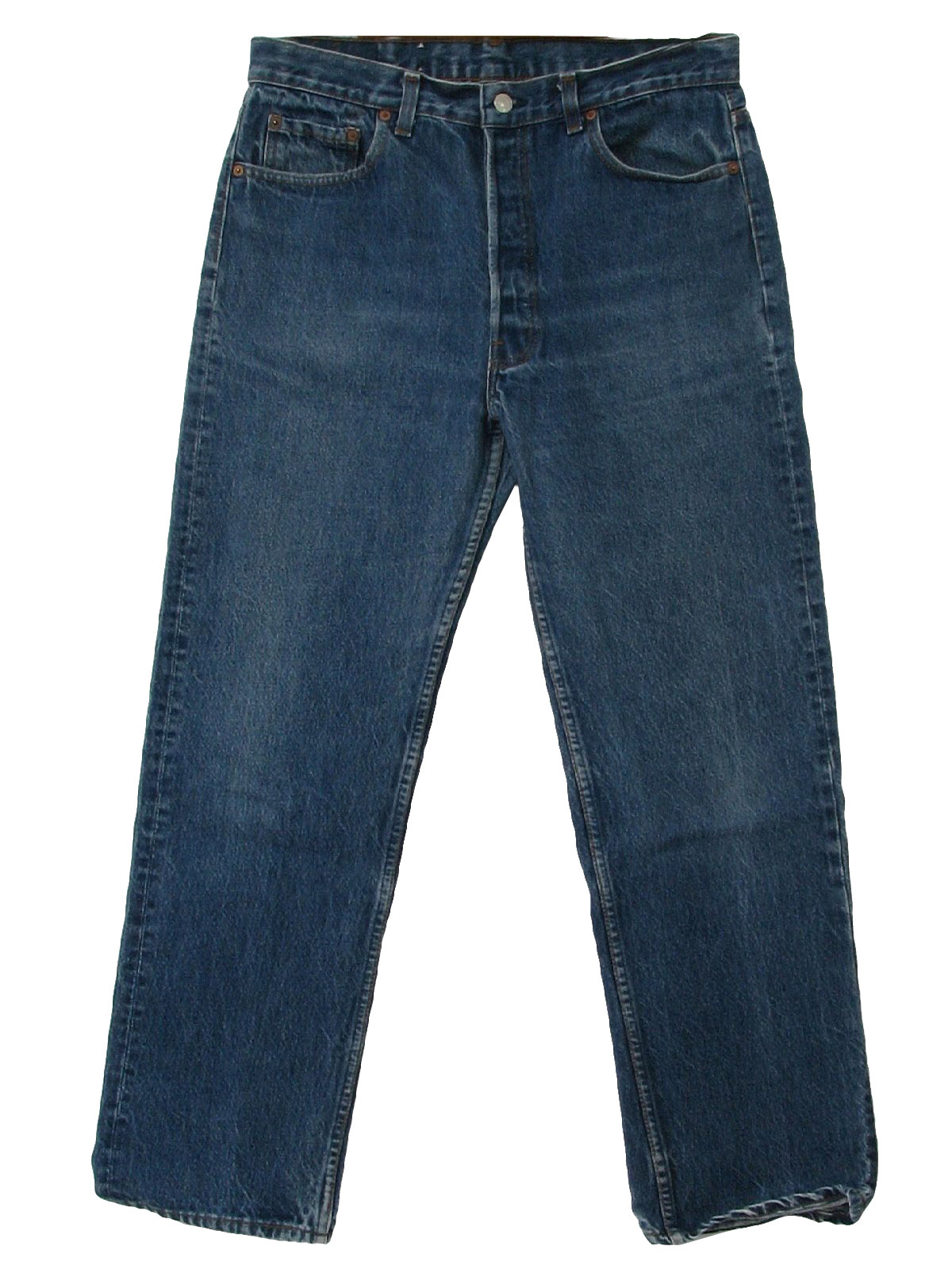 1980's Retro Pants: 80s -Levis- Mens light blue denim cotton straight ...