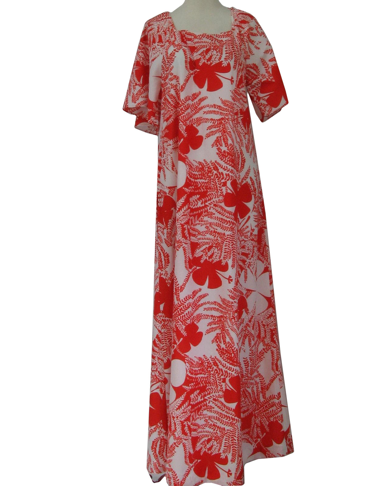 Seventies Vintage Hawaiian Dress: 70s -Mildreds- Womens red and white ...