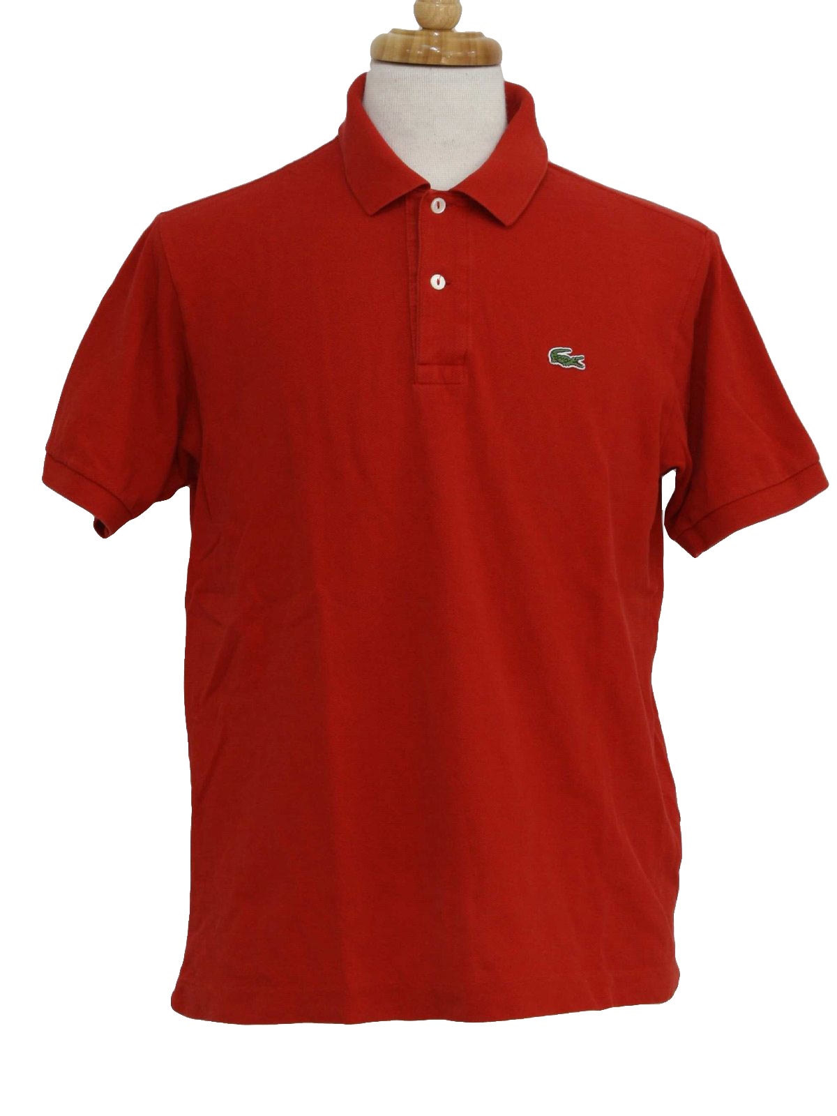 80's Vintage Shirt: 80s -Lacoste- Mens red woven cotton short sleeve ...