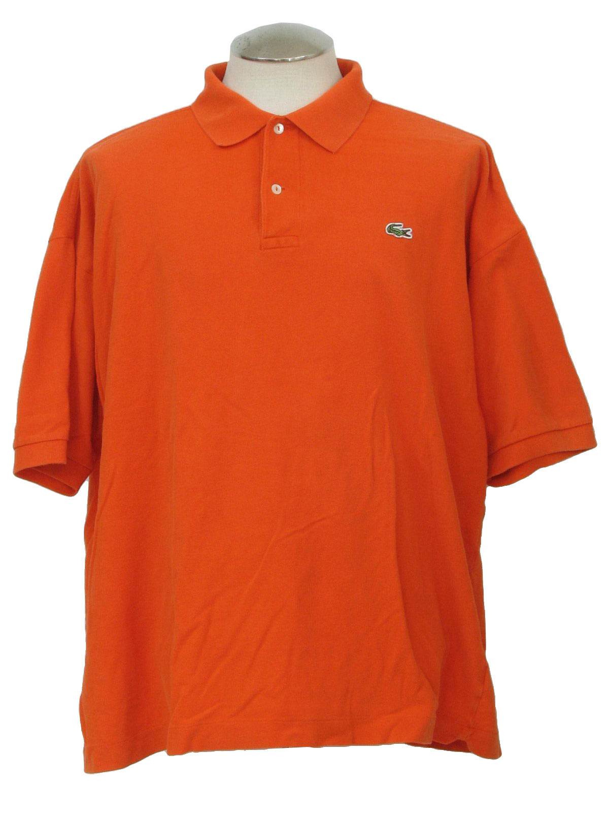 1980s Vintage Shirt: 80s -Lacoste- Mens pumpkin orange woven cotton ...