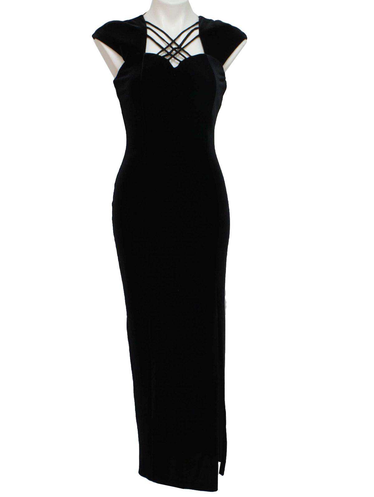 Vintage 1990's Cocktail Dress: 90s -Peter Fashion- Womens black stretch ...