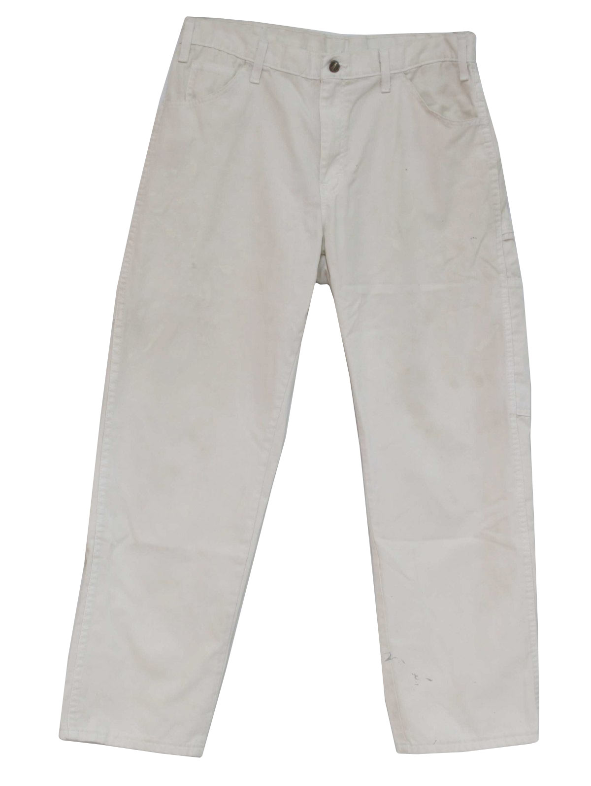 1990s Dickies Pants: 90s -Dickies- Mens white straight leg relaxed fit ...