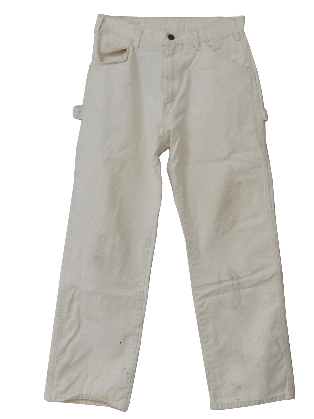 Vintage 1980's Pants: 80s -Dickies- Mens white straight leg relaxed fit ...