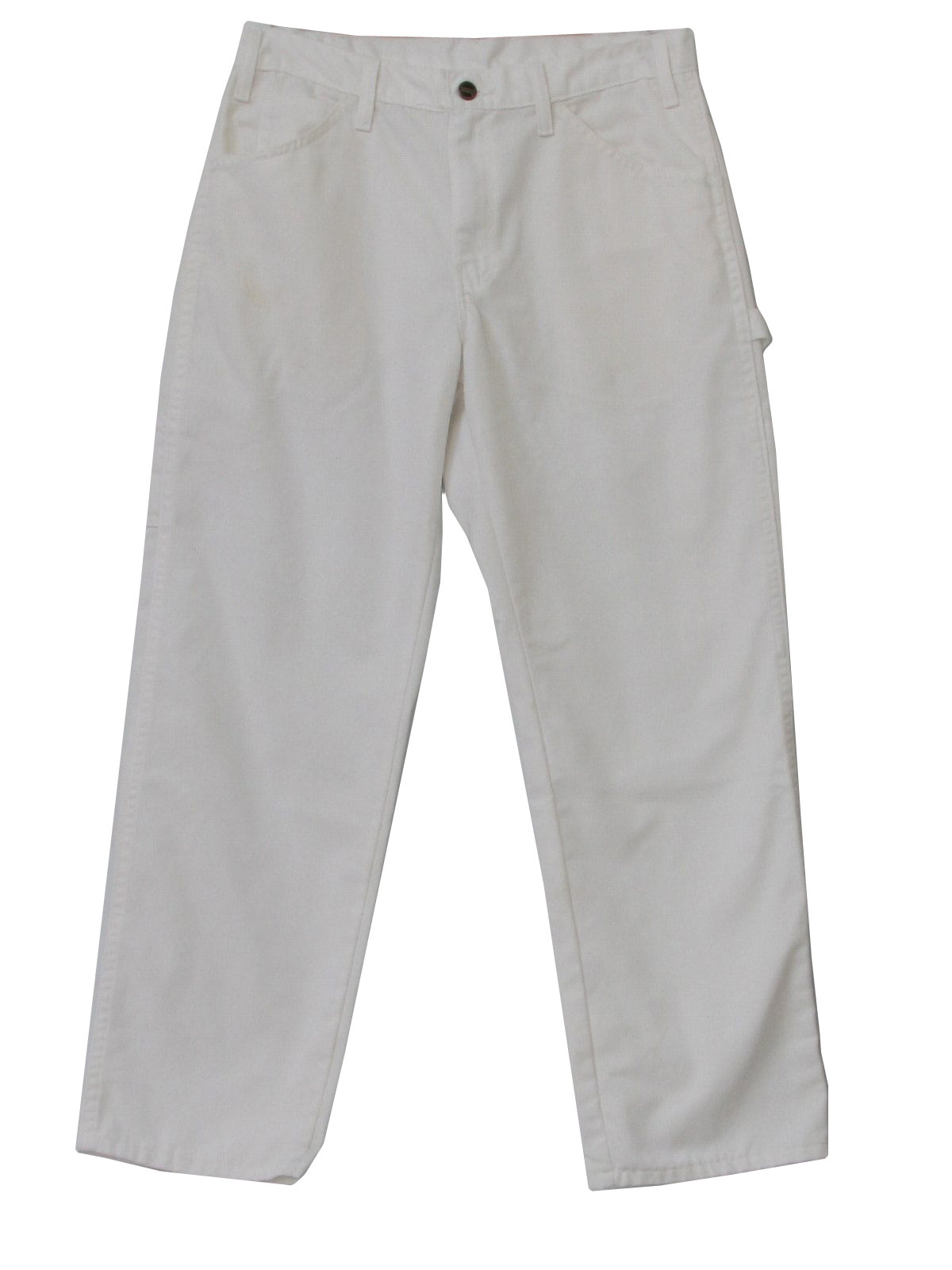 1990's Retro Pants: 80s style (made more recently) -Dickies- Mens white ...