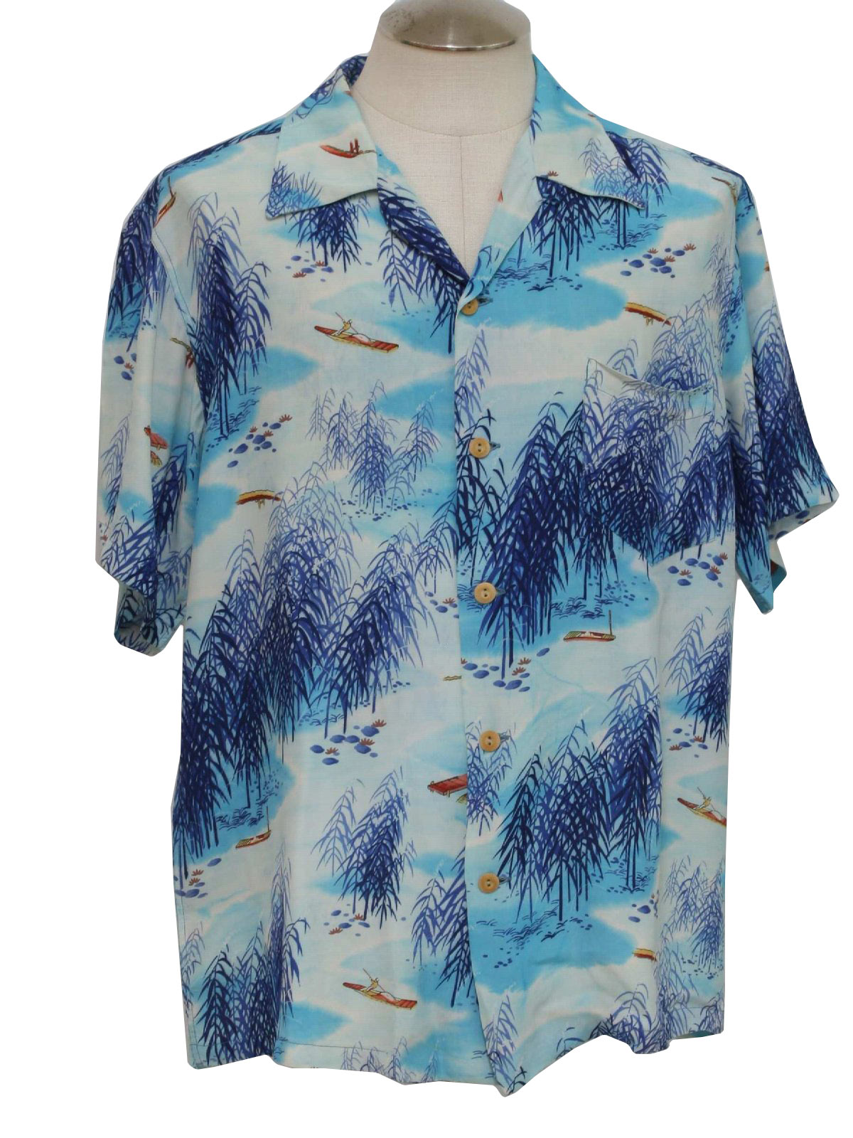 Fifties Made in Hawaii Hawaiian Shirt: 50s -Made in Hawaii- Mens pale ...