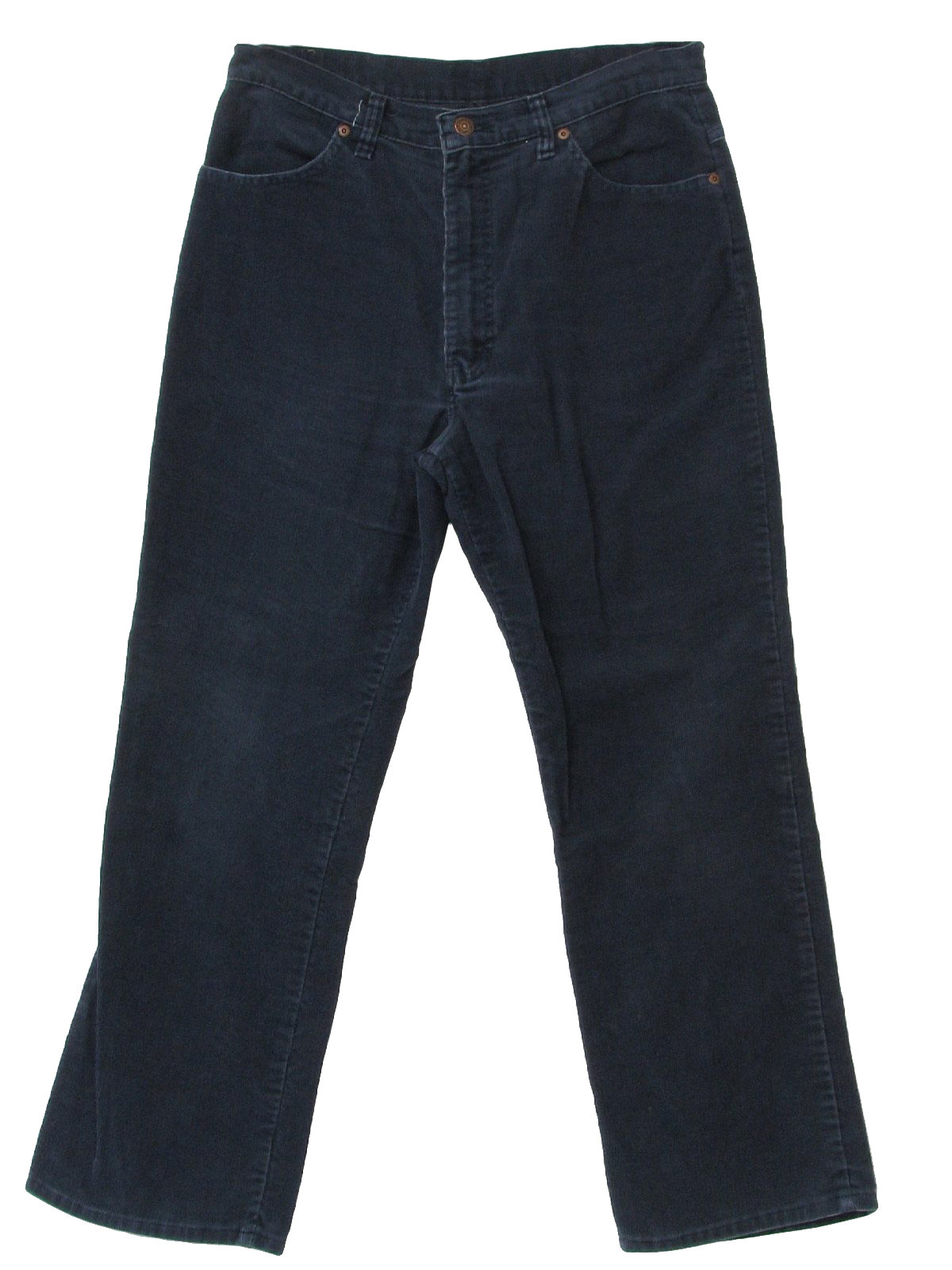 Vintage 1980's Pants: 80s -Plain Pockets- Mens midnight blue polyester ...