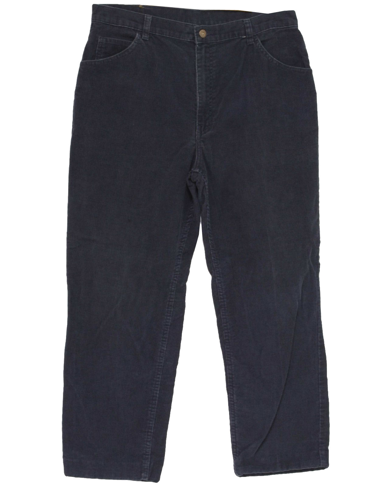 Retro 1980s Pants: 80s -Roebucks- Mens dark blue polyester and cotton ...