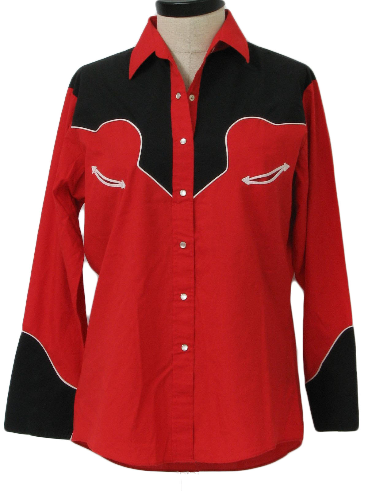 1980's Retro Western Shirt: 80s -Ely Country Charmers- Womens red and ...