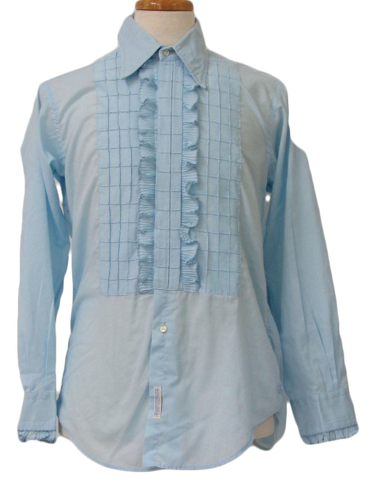 70's Gus Orwells Shirt: 70s -Gus Orwells- Mens light blue cotton and ...